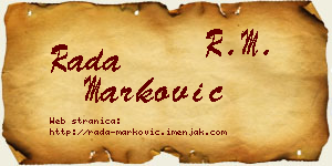 Rada Marković vizit kartica